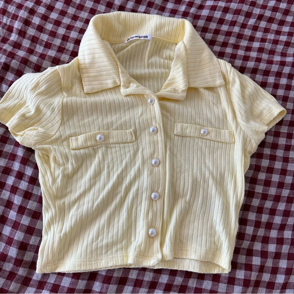 Reformation Yellow Crop Top